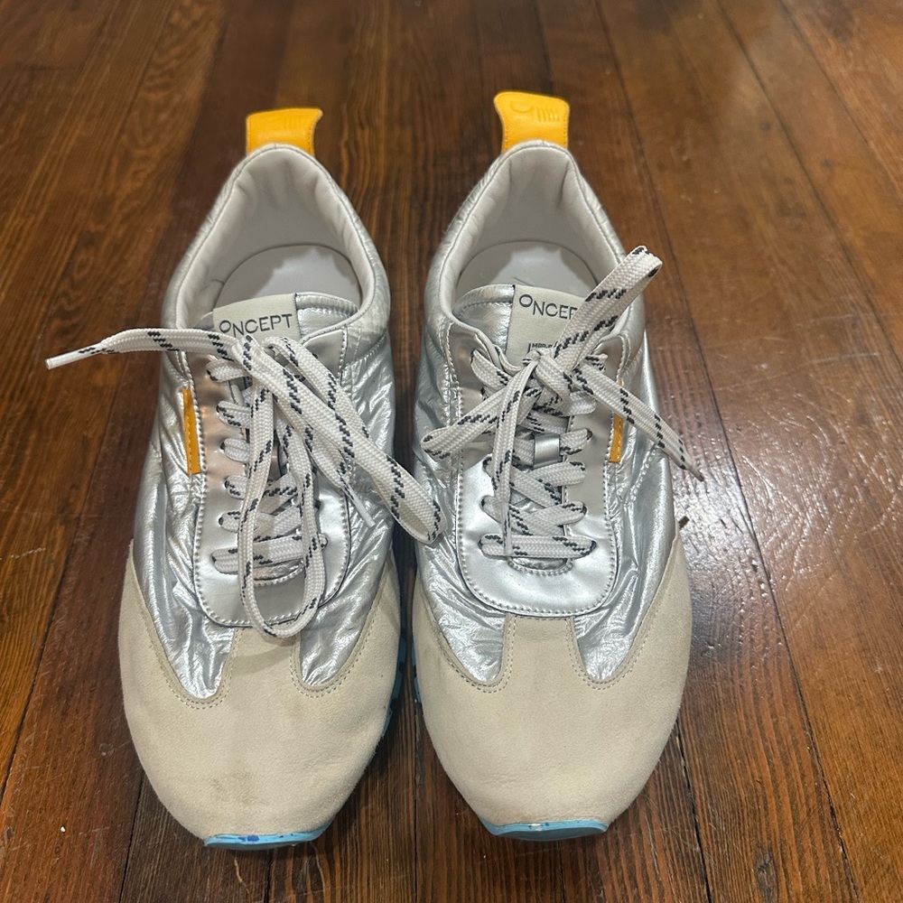 Silver and Cream OnCept Sneakers
